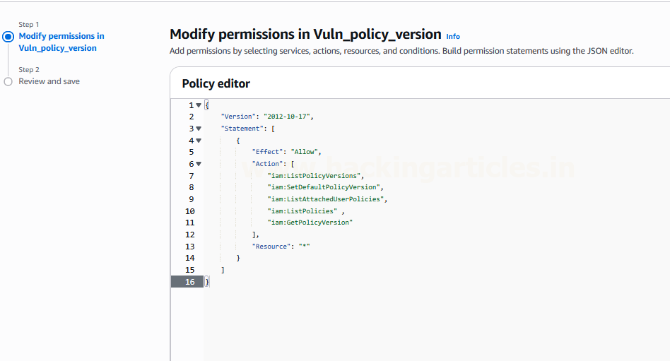 AWS IAM Policy Version Privilege Escalation