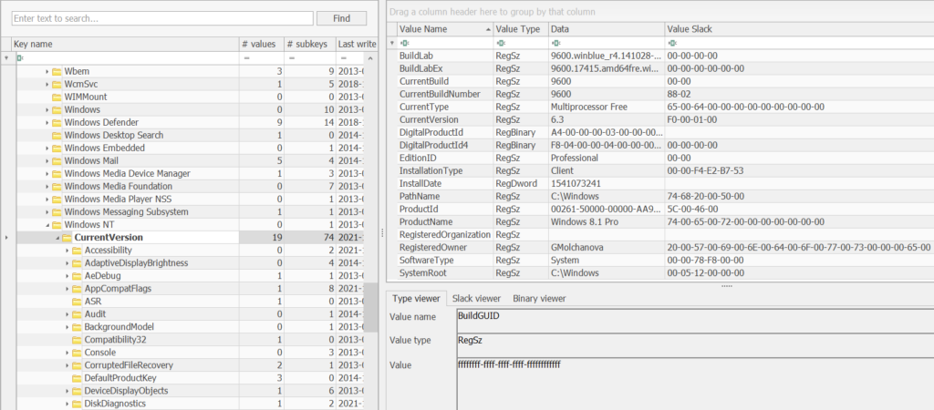 registry forensics finding the os version
