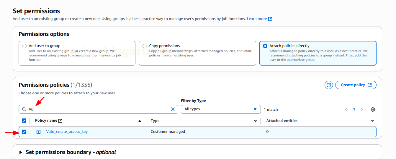AWS IAM CreateAccessKey Privilege Escalation