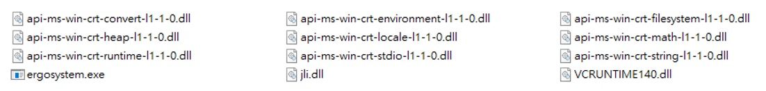 Figure 8: Files in the ergosystem.zip archive