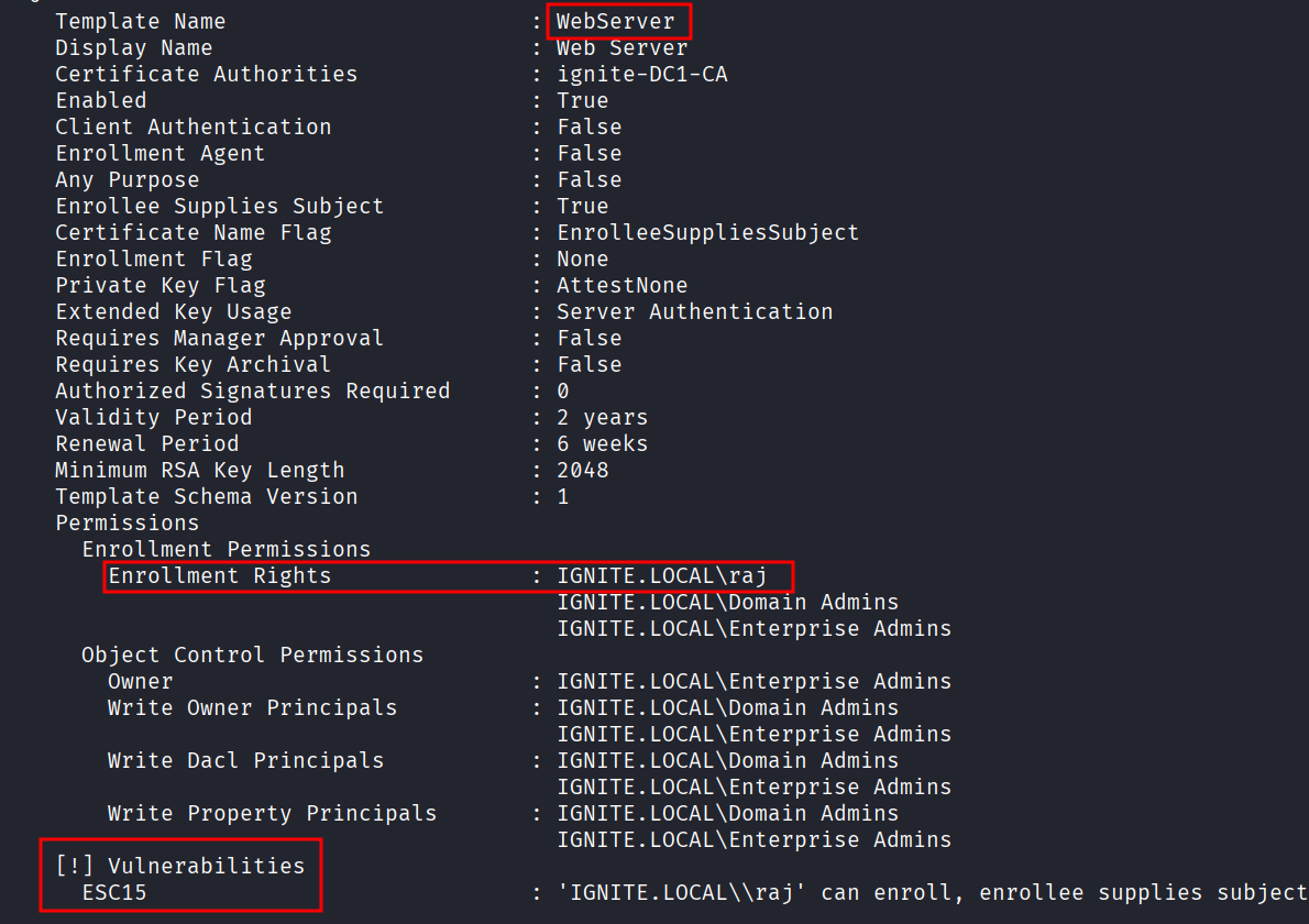 ADCS ESC15 Exploiting Template Schema