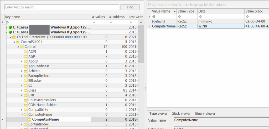 registry forensics finding the computer name