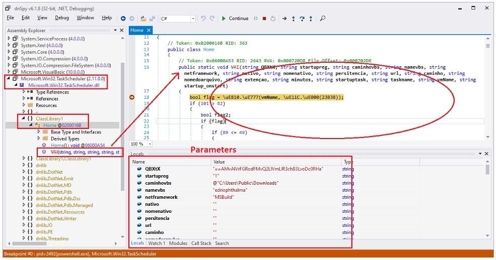 Figure 6: Viewing the VAI() method in a debugger.