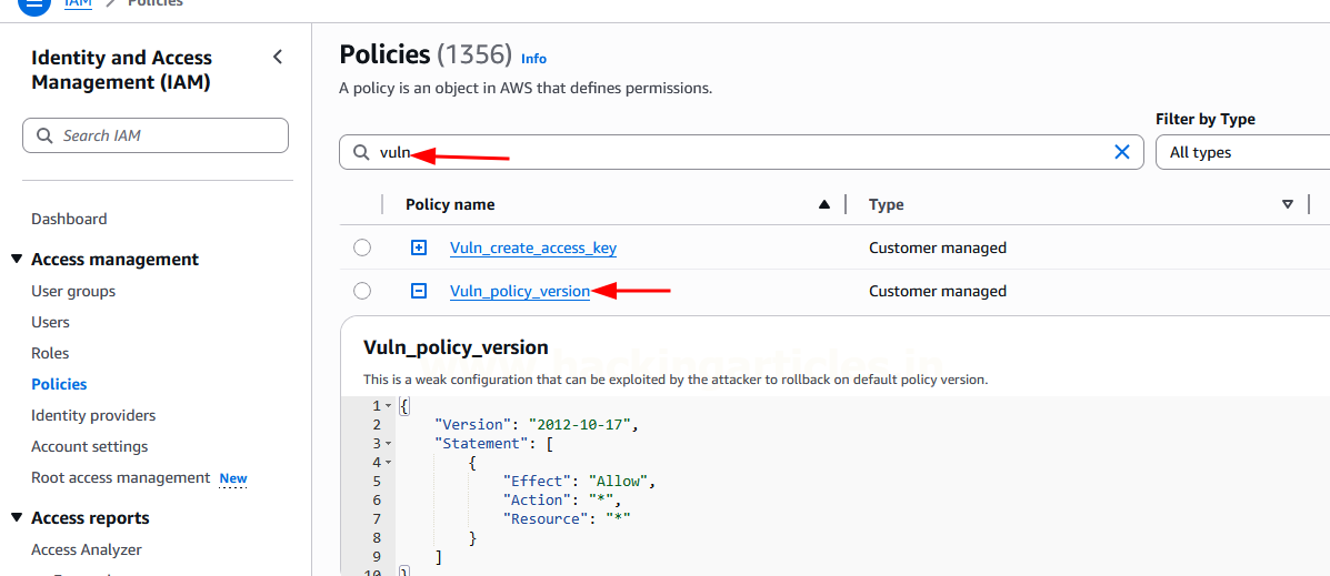 AWS IAM Policy Version Privilege Escalation