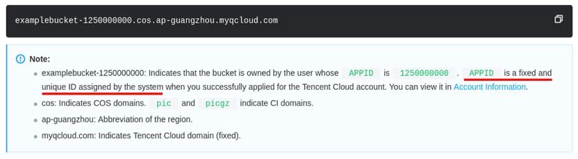 Figure 4: Explanation of each part of a Tencent Cloud link
