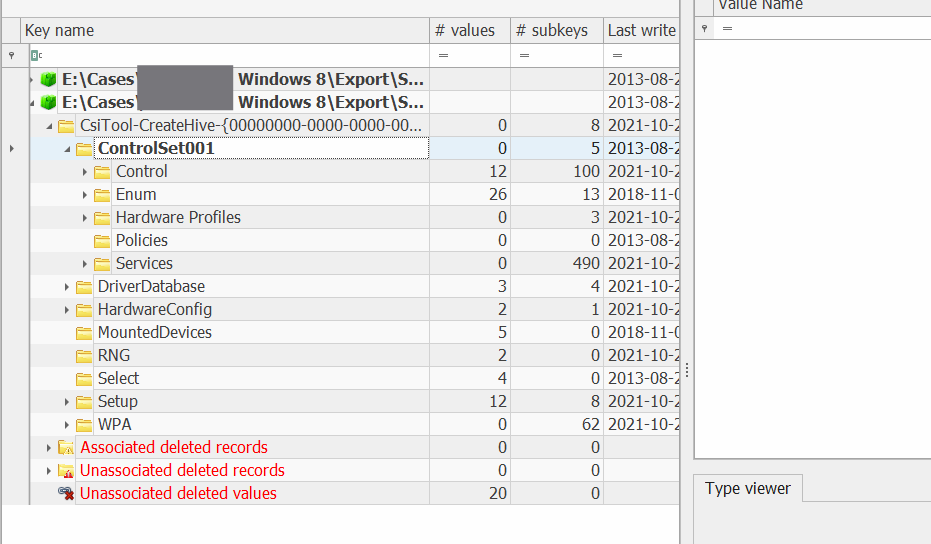 registry forensics finding the controlset