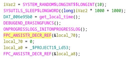 Figure 4: Part of the main function of Linux/Filecoder, as decompiled by Ghidra.